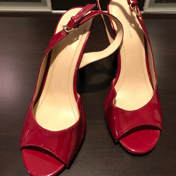BCBGeneration Red Sling Back Heels 👠 man made mat - Picture 1 of 7